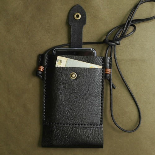 [Fashion Korea]自家製の革の携帯電話バッグシックなブラッククロスバッグ（gcfkthwbkr_27848）